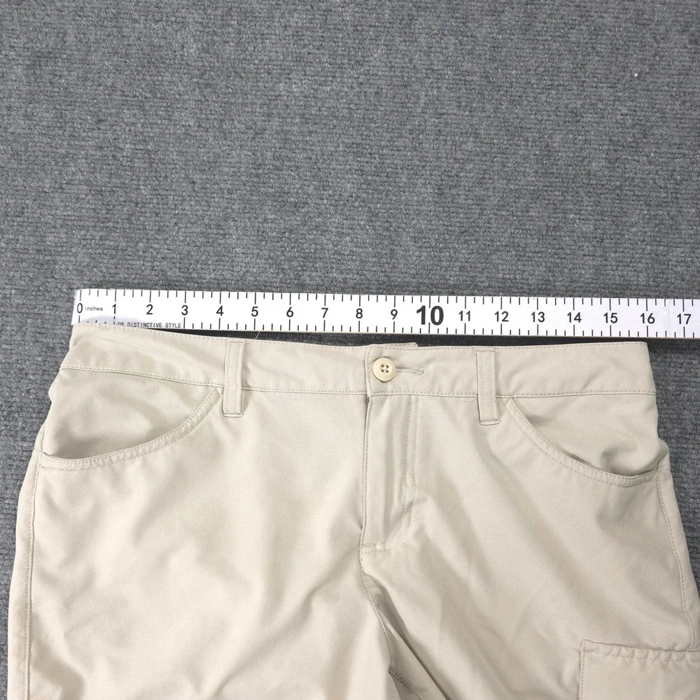 Eddie Bauer Cargo Shorts Women 6 Mid Rise Tan Stretch Hiking Outdoor Comfort
